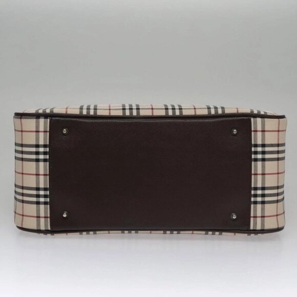BURBERRY Nova Check Hand Bag Canvas Beige Silver Auth FF4243V - Picture 16 of 16